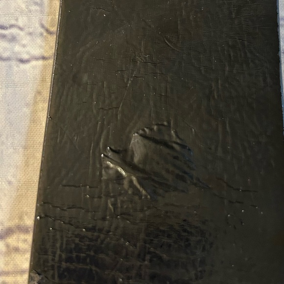 BETSEY JOHNSON BLACK PATENT/ANIMAL PRINT WIDE BELT COVERED BUCKLE BELT SIZE S/M - Picture 11 of 12